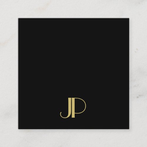 Modern Elegant Gold Monogram Template Luxury Square Business Card