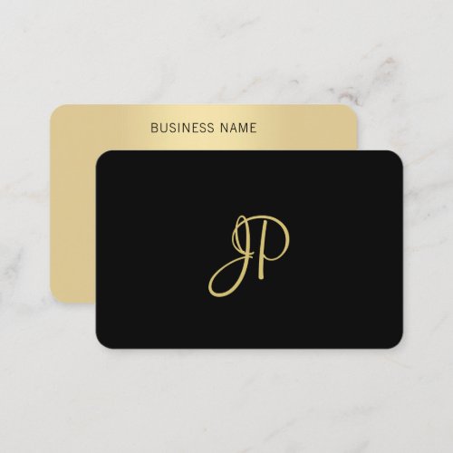 Modern Elegant Gold Monogrammed Template Business Card