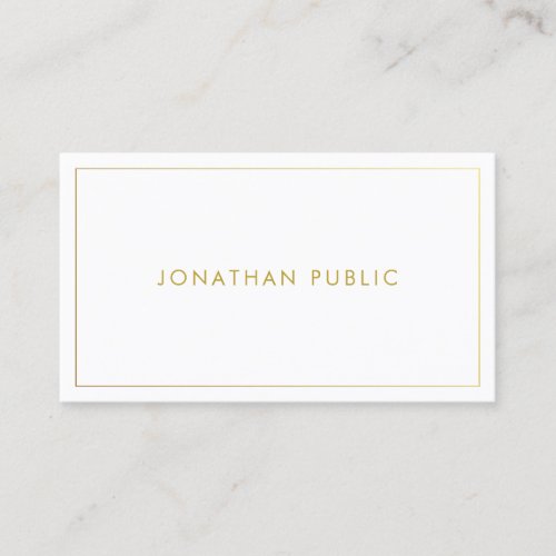 Modern Elegant Gold Name Text Minimalist Template Business Card
