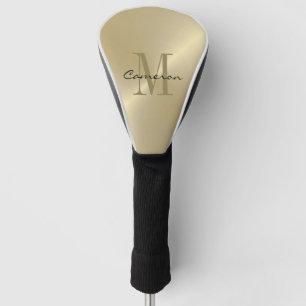 Modern Elegant Gold On Gold Personalized Gift Golf Head Cover