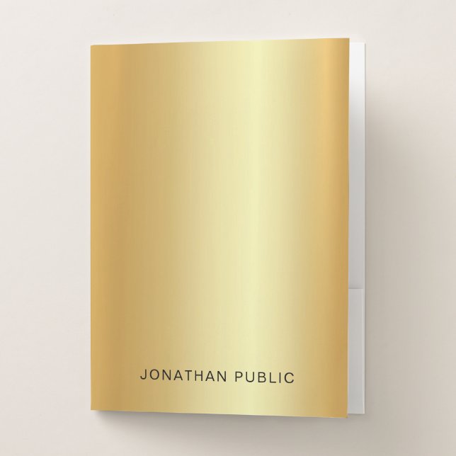 Modern Elegant Gold Professional Office Template Pocket Folder (Front)