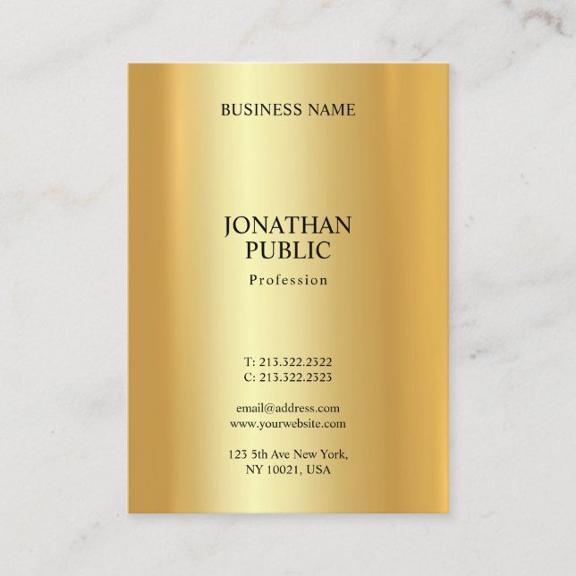 Modern Elegant Gold Professional Trendy Template Business Card (Front)
