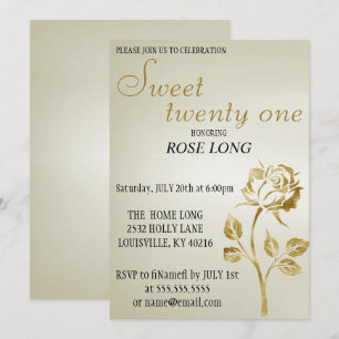 Modern, Elegant Gold Rose Glitter Save The Date
