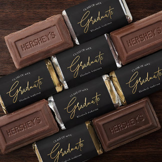 Modern Elegant Gold Script Graduate Graduation Hershey's Miniatures