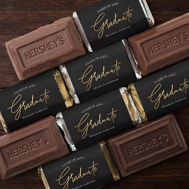 Modern Elegant Gold Script Graduate Graduation Hershey's Miniatures (Creator Uploaded)