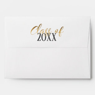 Modern Elegant Gold Script Graduation Envelope