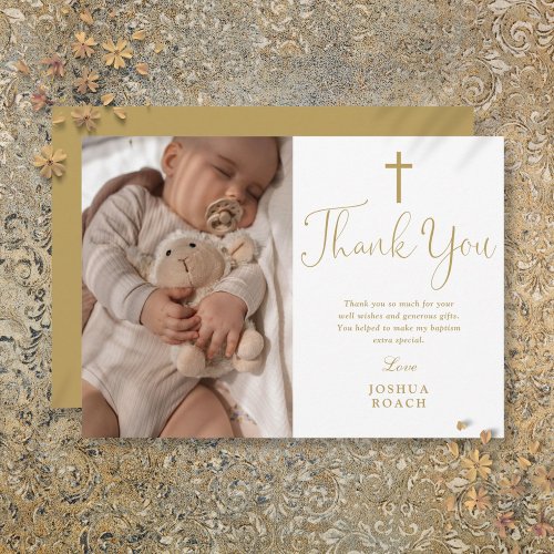 Modern Elegant Gold Script Photo Baptism