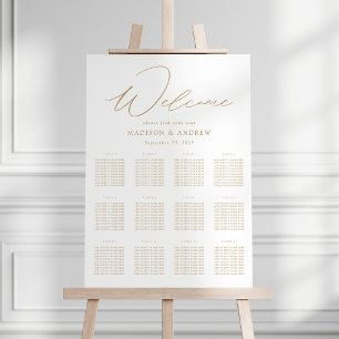 Modern Elegant Gold Script Seating Chart Foam Board