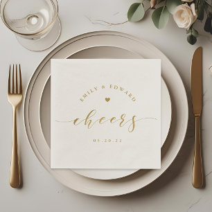 Modern Elegant Gold Script Wedding Napkins