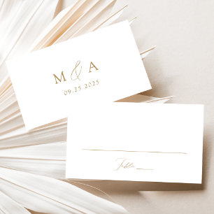 Modern Elegant Gold Script Wedding Place Card