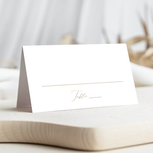 Modern Elegant Gold Script Wedding Place Card