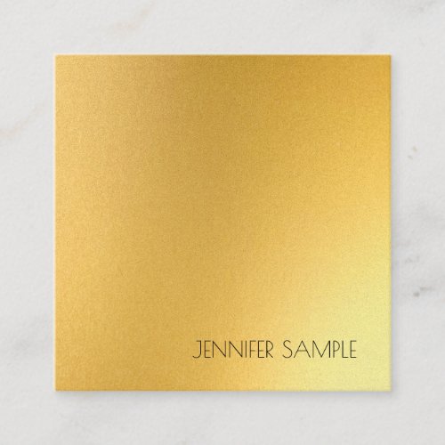 Modern Elegant Gold Simple Glam Template Luxurious Square Business Card