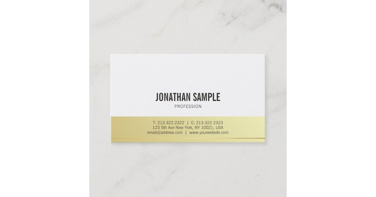 Modern Elegant Gold Simple Professional Design Business Card | Zazzle