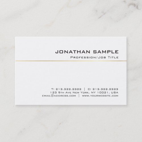 Modern Elegant Gold Striped Design Luxury Trendy Business Card
