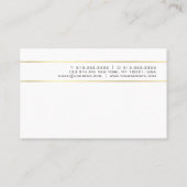 Modern Elegant Gold Striped Luxury Design Trendy Business Card (Back)