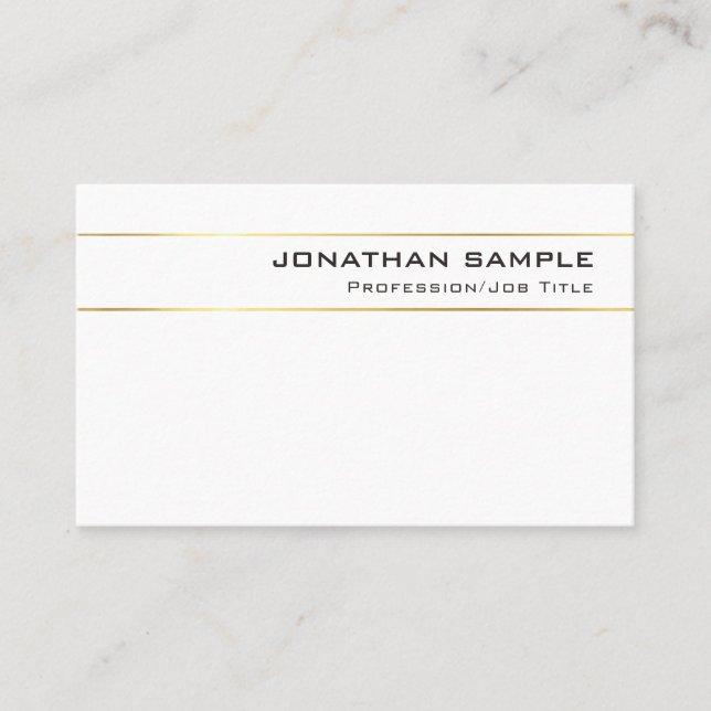 Modern Elegant Gold Striped Luxury Design Trendy Business Card (Front)