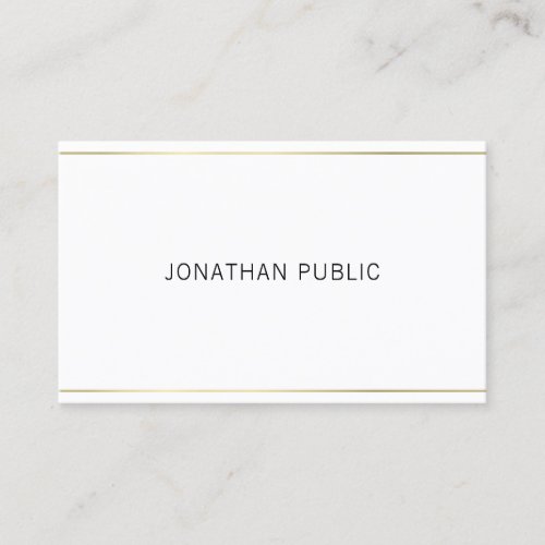 Modern Elegant Gold Striped Simple Professional Business Card