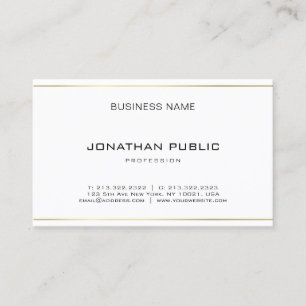 Modern Elegant Gold Stripes Simple Professional Business Card