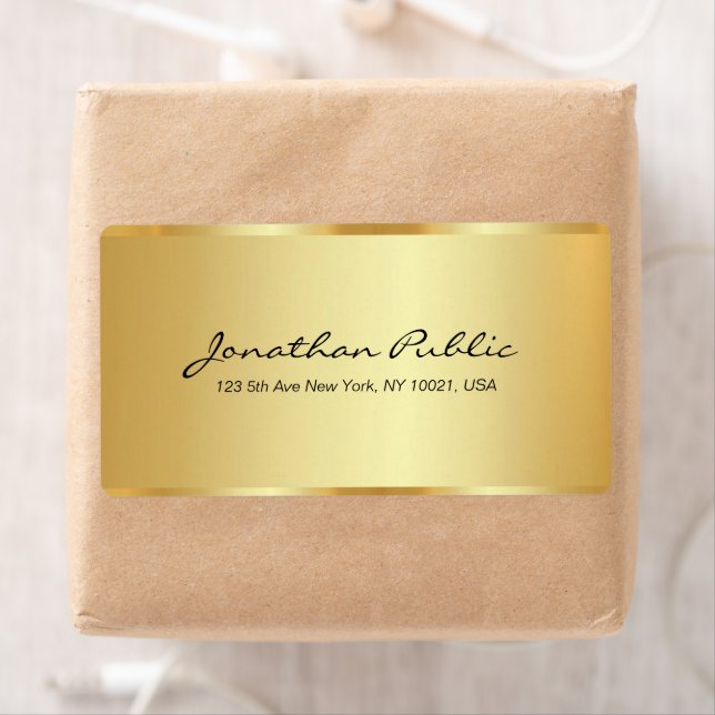 Modern Elegant Gold Template Calligraphy Script Label (Insitu)