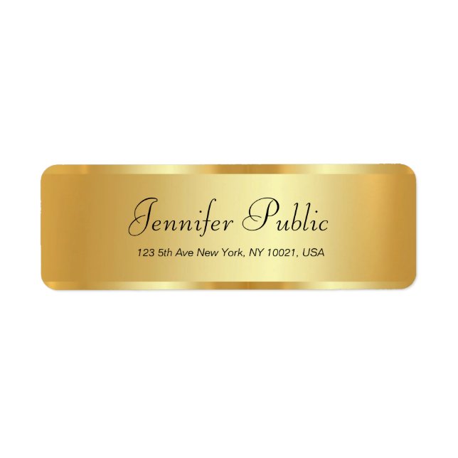 Modern Elegant Gold Template Typography Script Label (Front)