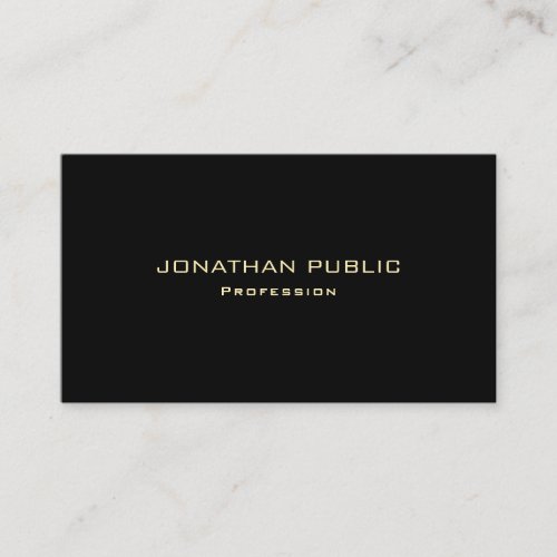 Modern Elegant Gold Text Black Template Luxurious Business Card