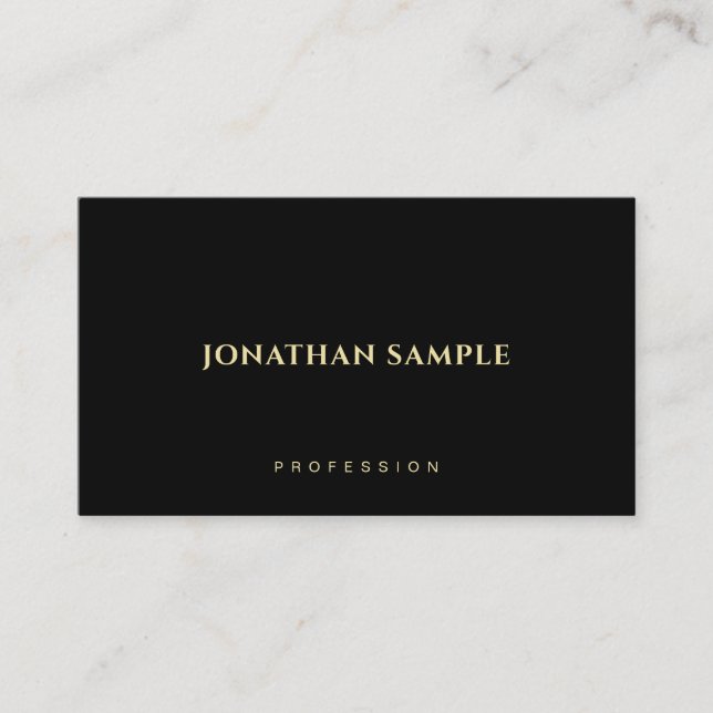 Modern Elegant Gold Text Font Minimalist Template Business Card (Front)