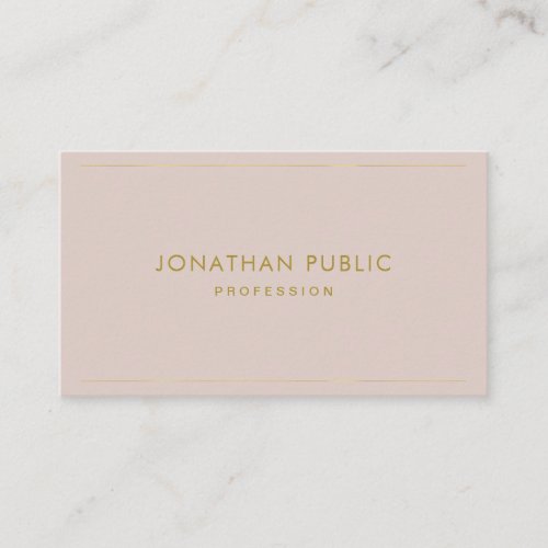 Modern Elegant Gold Text Minimalist Template Business Card