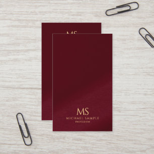 Modern Elegant Gold Text Monogram Vertical Oceania Business Card