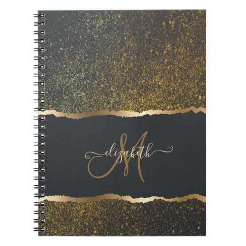 Modern Elegant Gold Touch Monogram Notebook