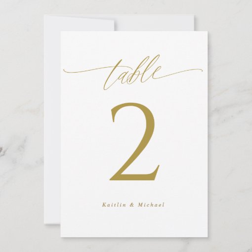 Modern Elegant Gold Wedding Double Table Numbers Zazzle