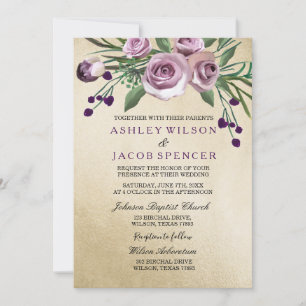 Modern Elegant Gold Wedding Invitation