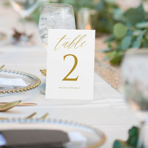 Modern Elegant Gold Wedding Table Numbers