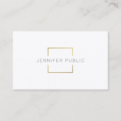 Modern Elegant Gold White Professional Template Business Card