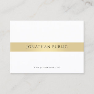 Modern Elegant Gold White Template Minimalist Business Card