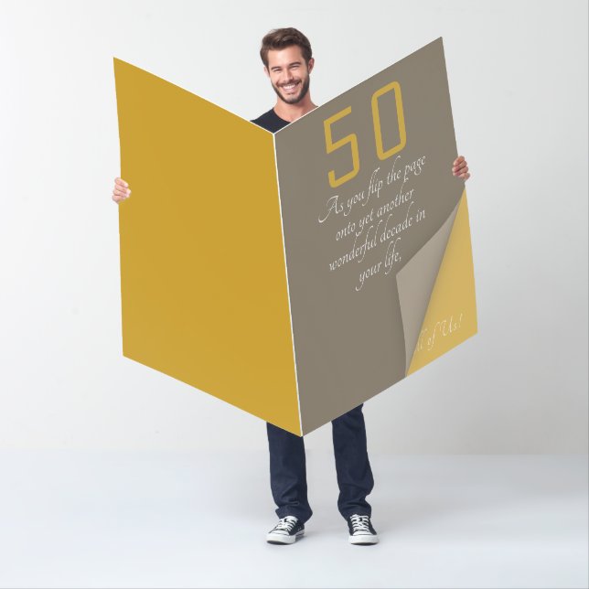 Modern Elegant Golden 50th Birthday from All of Us Card (In Situ)