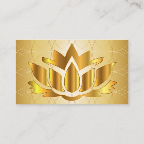 Modern elegant golden black lotus business card