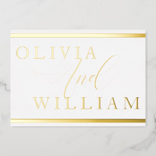 Modern Elegant Golden Foil Wedding Foil Invitation