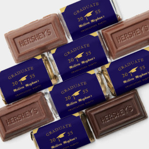 Modern Elegant Golden Graduation Cap Grad Party Hershey's Miniatures