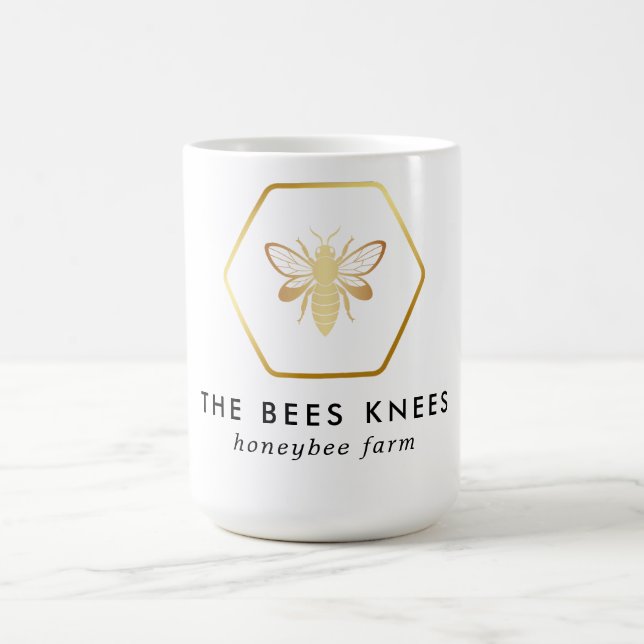 Modern & Elegant Golden Honey Beekeeper Coffee Mug (Center)