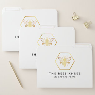 Modern & Elegant Golden Honey Beekeeper File Folder