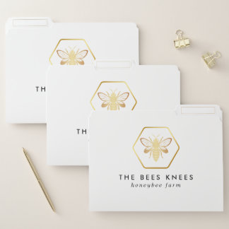 Modern & Elegant Golden Honey Beekeeper File Folder