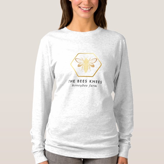 Modern & Elegant Golden Honey Beekeeper T-Shirt (Front)