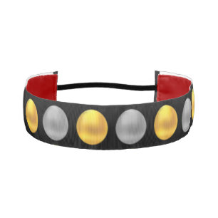 Modern Elegant Golden & Silver Dots on Black Athletic Headband