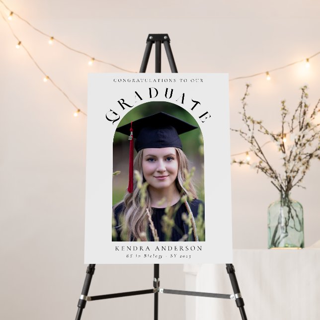 Modern Elegant Graduate Arch Photo Welcome Foam Board (In Situ (Stand))