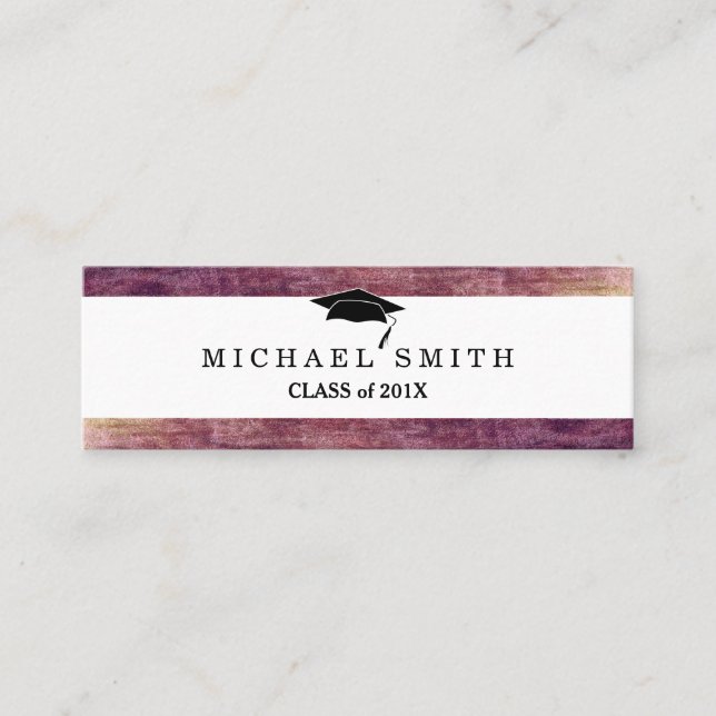 Modern Elegant Graduation Name Card (Front)