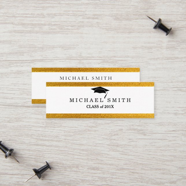 Modern Elegant Graduation Name Card (Front/Back In Situ)