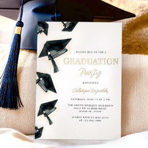 Modern Elegant Graduation Party Foil Invitation