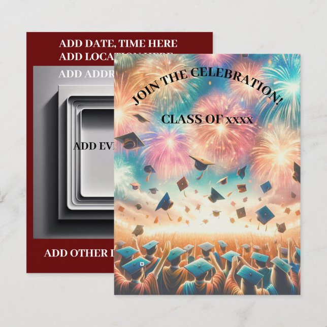 Modern Elegant Graduation Party  Invitation (Front/Back)