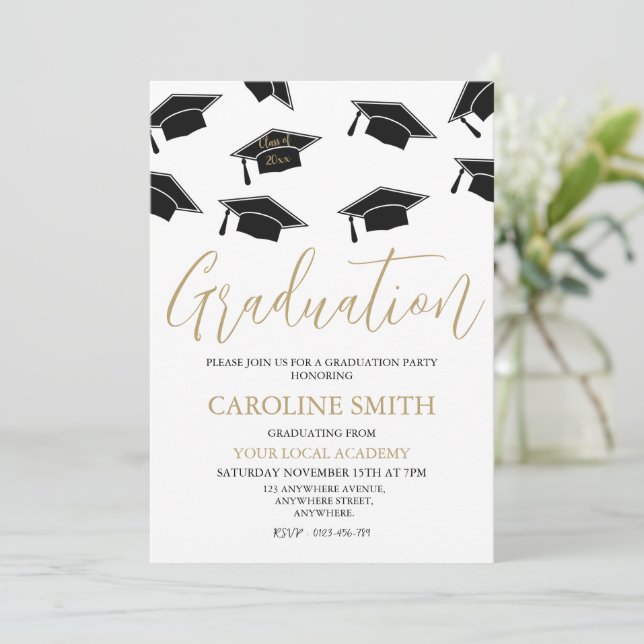Modern Elegant Graduation Party Invitation (Standing Front)