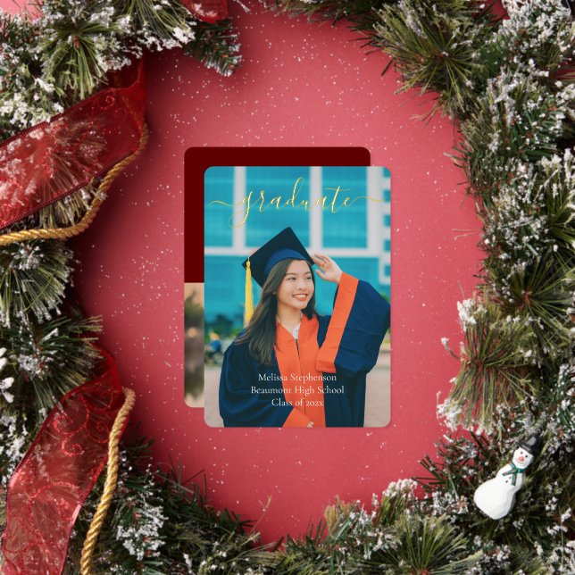 Modern Elegant Graduation Photo Text Announcement (Insitu)